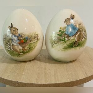 Easter Bunny Salt & Pepper Shakers – Regency Ceramic 3” Egg Set